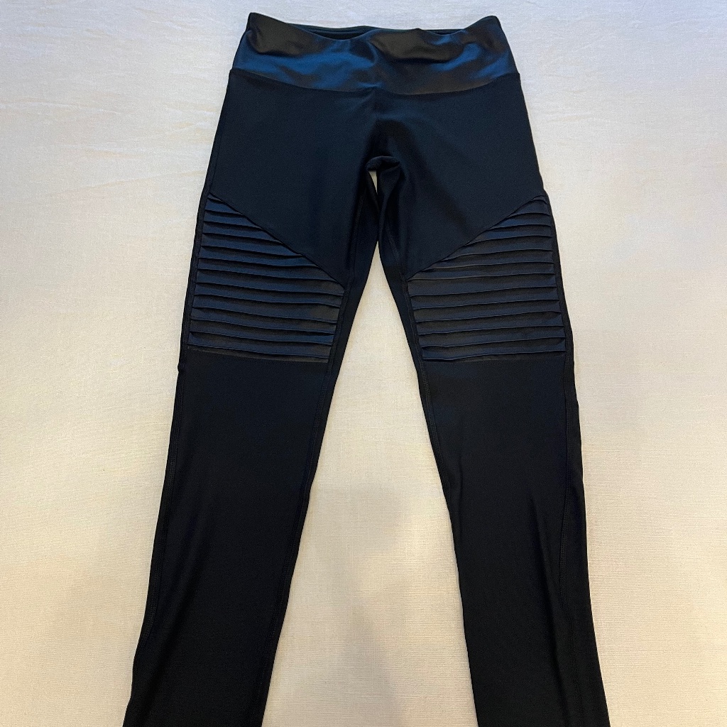 Brand New 90 Degrees By Reflex Black Shine Moto Leggings Size Small